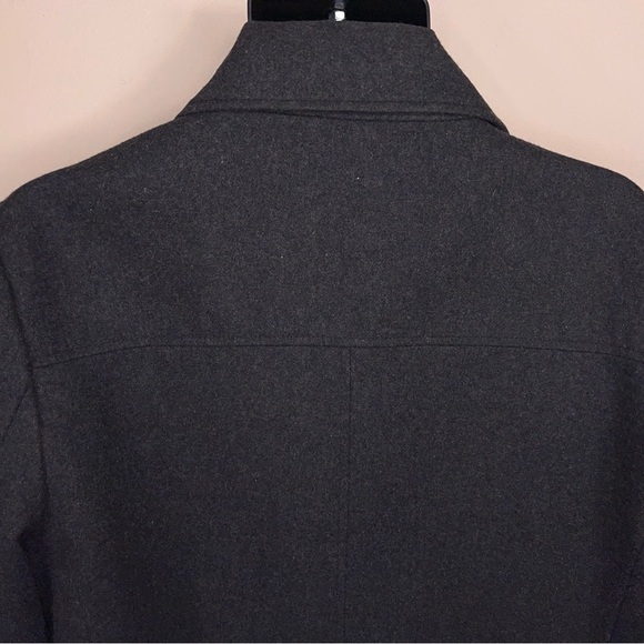 Medium Kenneth Cole Men’s Dark Grey/Black Wool Blend Peacoat Classic Lined Retro - Picture 9 of 14